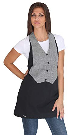 tessile astorino Ricamo Gratuito - Grembiule da Lavoro Unisex - Scozzese e Nero - Divisa Bar per Barista, Cameriere, Ristorante, Hotel, Barman - Uomo e Donna - Grembiuli da Cucina (Roma)