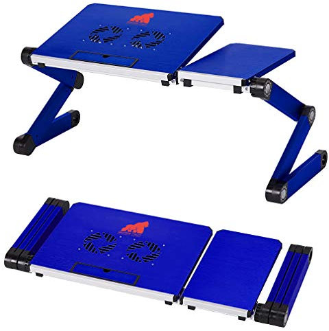 Gorilla Tech Newton Laptop Stand Adjustable Laptop Tray, Laptop Table for Bed Sofa, Standing Desk, Folding Laptop Desk for Home and Office, Very Sturdy 3 Leg Segments, Mouse Pad, Dual Cooling Fans