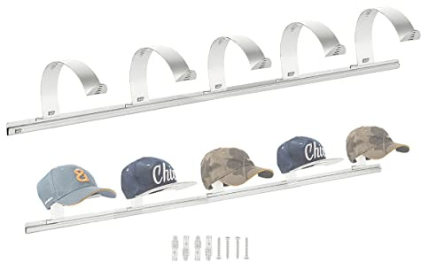 LST Original Edelstahl Klemmleiste mit 5 Cap-Halter Schirmmützenhalterung Mützen