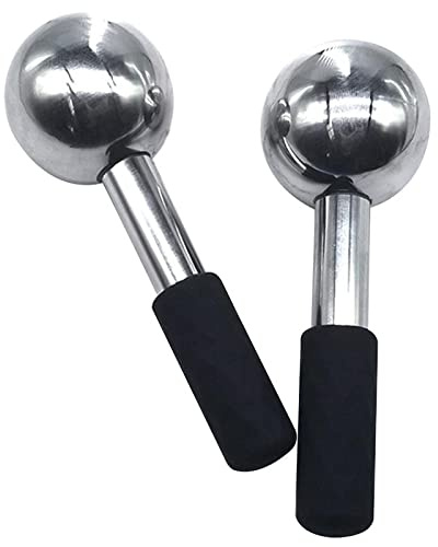 Ice Globes Facials Massager Rouleau de refroidissement cryogénique en acier inoxydable pour le visage, le cou et les yeux Cernes, poches, rides Soins de la peau (noir)