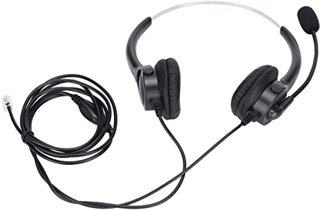Cuffie telefoniche, cuffie vivavoce RJ9 Crystal Head Soft Clear con microfono flessibile per dipendenti di call center Impiegati in ufficio