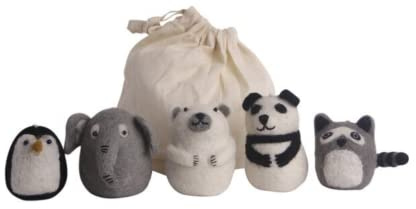 Gry & Sif Handgemacht & Fairtrade-Zertifiziert Stilvolles dänisches Design X Nepali Kunsthandwerker | Tier-Figuren aus Filz zum Hinstellen | Kinderzimmer-Deko für Jungen und Mädchen | Zoo