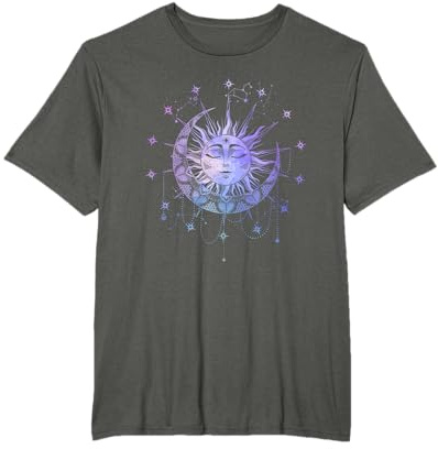 Magisches Sonnen-Symbol mit Mond und Sternen okkulten Zeichen T-Shirt