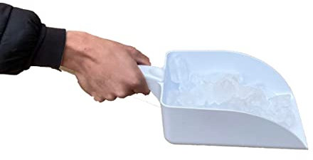 Grande pelle à glace en plastique idéale pour les machines à glace, les seaux à glace dans les cuisines ou pour la nourriture des animaux (1 pelle)
