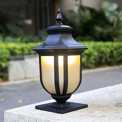 WFZRXFC Modern Outdoor Waterproof Continental Outdoor Column Lamp Garden Lawn Landscape Lantern Simple Glass Aluminum Villa Table Lamp Floor Lamp Patio Aisle Landscape Street Post Light Bollard Lamp