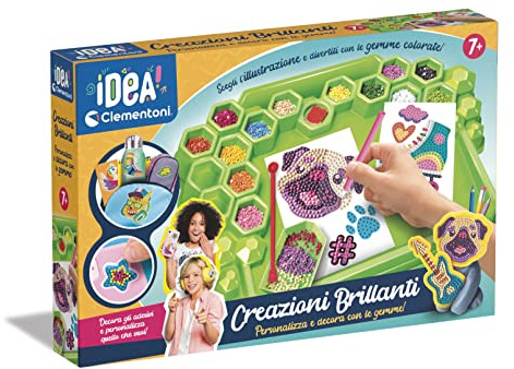 Clementoni - Idea-Creations Brilliant Painting, Diamond Art, Kit Art, Gems Laboratory, Kreativt Spel Barn 7 år - Tillverkad i Italien, Flerfärgad, 18678
