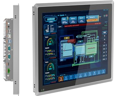 SunKol 19 inch Fanless Industrial Panel PC, All in One Industrial Embedded Panel PC with Capacitive Touch Screen,2xUSB2.0,2xUSB3.0,HDMI,2xRS232,LAN (I3-7100U, 8GB RAM 512GB SSD)