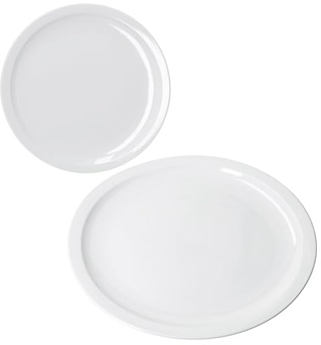 MamboCat 2er Set Bianco Pizzateller I Ø 30,5 cm I für 2 Personen I weiße große Pizzateller aus Porzellan I für Pizzen oder zum Anrichten I große Speiseteller, Servierplatte