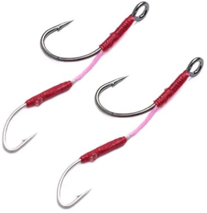 Fischhaken 10 Stück Kohlenstoffstahl-Angel-Doppelhaken Fliegenfischerhaken Stachellöffel-Köder mit Barb-Rohrhakengriff