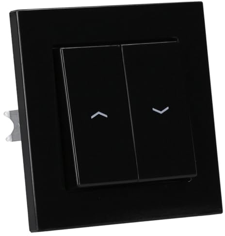 Jung Jalousieschalter Set Schwarz Serie A mit AC581SW Rahmen 1fach + 509VU Jalousie-Wippschalter + A595PSW Wippe f. Jalousie-Schalter/-Taster (Duroplast)