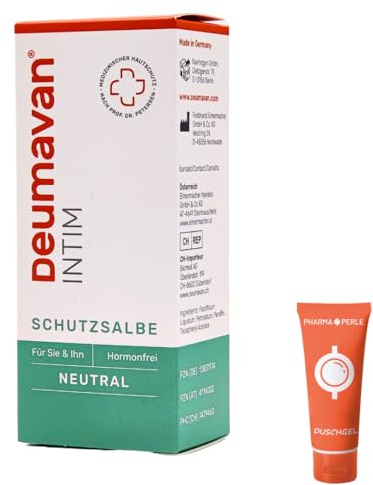 Deumavan Intim Schutzsalbe 1x 50ml I täglicher Intimschutz I Für Sie und Ihn I bei Brennen, Juckreiz, Wundsein I trockene und geschädigte Intimhaut I Hormonfrei I Spar-Set plus Pharma Perle give-away