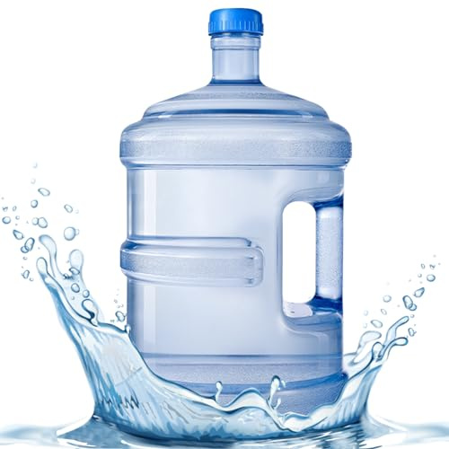 Jorzer Wasserbehälter Plastikwasserflasche mit Schraubenverschlüssen und eingebauter Griff wiederverwendbares dicker Wasserspender Flasche 5L Wasserkrug für Wasserspender Camping Wanderung groß