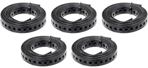 Alberts 848071 Lochband | mit oder ohne Abrollkasette | schwarz kunststoffbeschichtet | Breite 17 mm | Länge 1,5 m | 5er Set