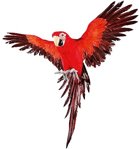 Deko-Papagei Dekovogel Deko-Figur Schaufensterdeko Papagei rot 62 x 72 x 62 cm