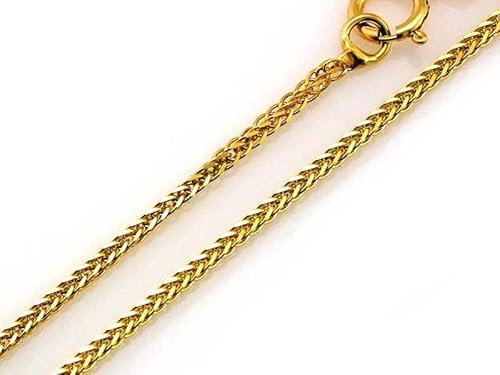 Sapphir Echtgold 9 kt 375 Gold Goldkette Halskette mit Fuchsschwanz Kette Collier Schmuck 375 Gold Italienisch Unisex Diamantiert Goldkette 0.80 mm breit 45cm lange - inkl Zwei Luxusgeschenke