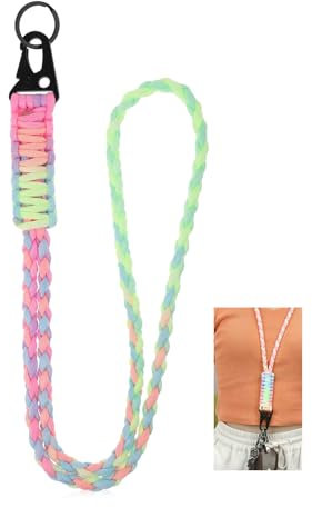 Paracord Schlüsselanhänger Schlüsselband, Schlüsselanhänger mit Karabiner, Paracord Lanyard Set, Survival Schlüsselband, Lanyards Zubehör, Schlüsselband für Schlüssel und Ausweis, Umhängeband Lang