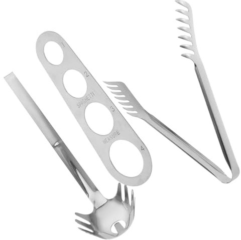 MOLUCKFU Pasta Utensil Spaghetti Server Noodle Stand Pasta Measurer Stainless Steel Kitchen Necessities