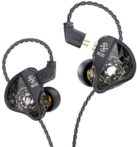 Yinyoo CCZ Harmony BC01 Pro - Cuffie intrauricolari con driver ibrido 1DD 1BA, 3 frequenze bilanciate IEM, audio stereo cablato, con spina da 3,5 mm, per musicisti e cantanti