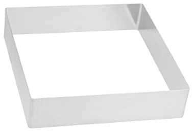 IMIKEYA Moule Carré à Gâteau en Acier Inoxydable, Anneau de Cuisson Argenté | Moule à Mousse, Moule Inox, Surface Lisse, Réutilisable, Résistance aux Hautes Températures