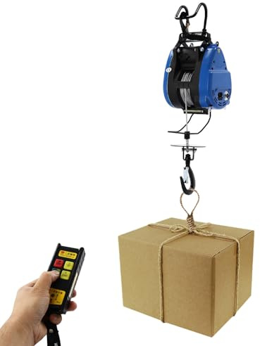 Electric Hoist 220v 500kg with 30m Steel Cable Wireless Remote Control and 1800w Motor Winches Lifting Speed 13m,Lifting Height 29m for Garage, Warehouses, etc