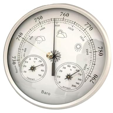 130mm Barometers Thermometers Hygrometer Stainless Steel Frame Large Fishing Weather Gauge for Outdoor Enthusiasts Barometer Thermometers Hygrometer Fishing