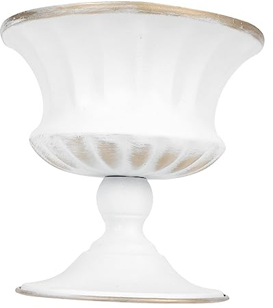 CONGARTENO Vaso Decorativo Bianco e Oro in Metallo per Piante da per Ufficio e Camera da Resistente e Durevole