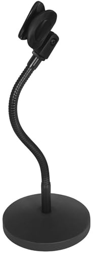 FRCOLOR Soporte de Micrófono de Sobremesa Ajustable de Metal Negro Base Pesada, Fácil de Transportar y Reutilizable para Juegos y Streaming