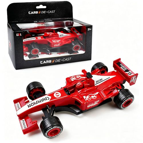 JhavexToy F1 Rennmodelle 1 Stück F1 Auto Modell, Diecast Legierung Sammler Spielzeug Autos- Spielzeug Autos Set Mini Rennen Set, Rennfahrzeug Kinder Spiel für Jungen Mädchen - Rot