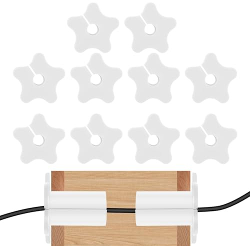 Passacavo per Parete | 10 Pezzi Kit Passacavo in Silicone per TV da Parete - Soluzione a Forma di Stella per Organizzazione Cavi per Appartamento Ufficio Casa Centro Intrattenimento Console Media
