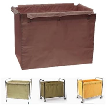 400L Waterproof Laundry Cart Liner Bag, Removable Oxford Cloth Replacement Cover with Hooks for 90x65x80cm Commercial Laundry Cart, Rolling Hamper & Cleaning Trolley for Hotel, Hospital, Home(A)