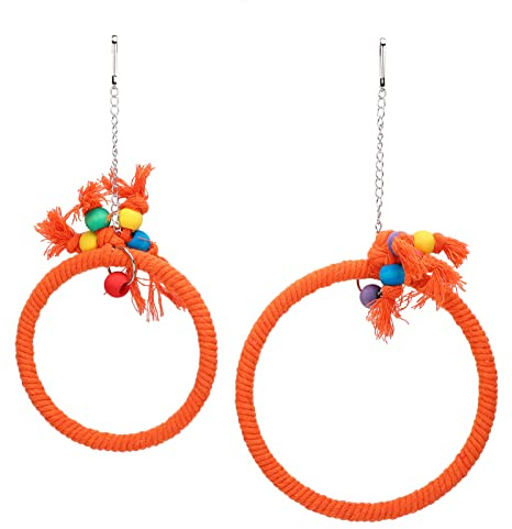 NinGYiYan für Baumwollseil -Haustier -Papageienschwung, zum Aufhängen von Ring, zum Klettern des Kauspiels beißen Spielsachen, für Käfigzubehör, für den Vogelspielplatz, um (Orange rot)