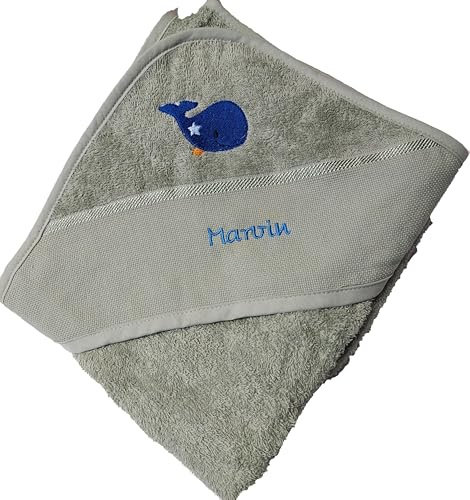 Kapuzenbadetuch/Handtuch, Motiven, Namen, Einhorn, Regenbogen, personalisiert (smaragd, Schlummerbaby)