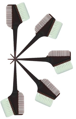 Cabilock 5pcs Hair Dye Comb Set with Plastic Handle for Professional Salon Hairdressing and DIY Hair Colouring Easy to Carry and Convenient to Use in Black