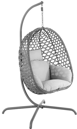 di volio Hängesessel mit Gestell PE-Rattan klappbar wetterfest Outdoor Somi