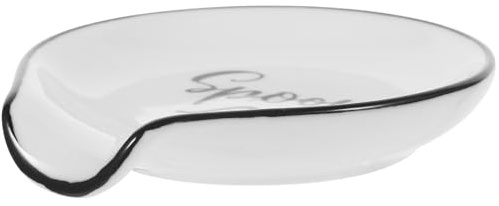 Poggia Cucchiaio Ceramico Bianco per Cucina e Ristorante, Elegante | Facile Pulizia, Design Ordinato, Conservazione Pratica, per Chef Professionisti, Tavolo Sempre in Ordine