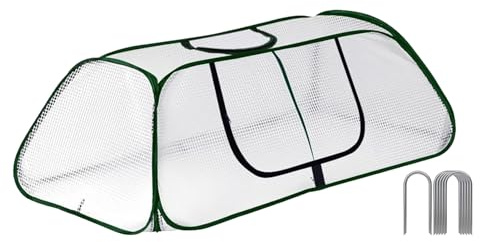 Gartenabdeckungen Für Hochbeete, Tomatengewächshaus Wetterfest, Winterschutz, Atmungsaktive Netzabdeckung Mit Reißverschluss, Pflanzenhaus Für Balkon, Garten, 115 x 50 x 45 cm