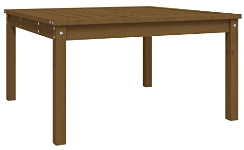 HGFDCBK Gartentisch Honigbraun Massivholz Kiefer 82,5x82,5x45 cm, Stabiler Holztisch für Terrasse und Garten, rustikaler Outdoor-Loungetisch mit gerader Maserung und Aststellen