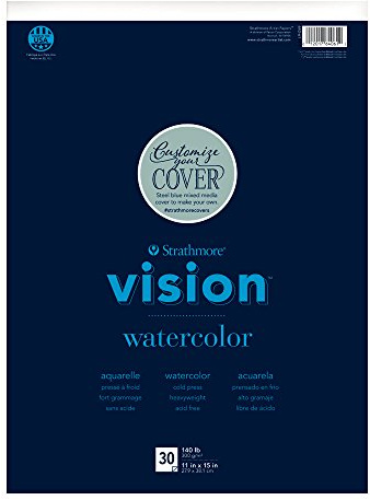 Strathmore Vision Cold Press Watercolor Pad 11X15-140lb, 30 Sheets -62640610