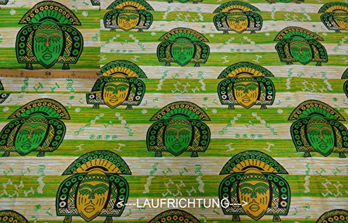 Fabrics-City grün/gelb Patchwork Baumwollstoff Afro-Look, Stoffe zum Nähen & Kleben, Patchworkarbeiten, bunte Baumwollstoffe für kreative Textilprojekte, ideal DIY Mode, 4271
