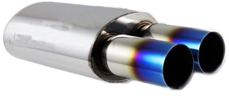 Weld-On Muffler Series 3 Dual Titanium Burnt Tip 2.5 Inlet+Silencer