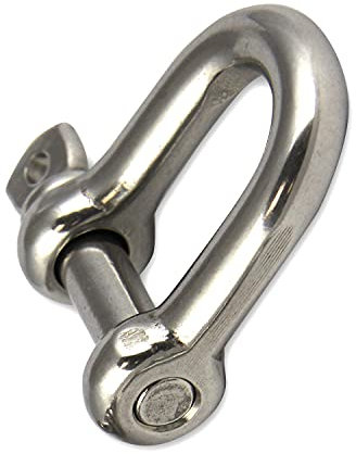 PROTECH 4 Stück Edelstahl Schäkel 6mm für Drahtseil 12mm ähnl. DIN 82101 Stahlseil Drahtseil Schaekel kurz A4 V4A