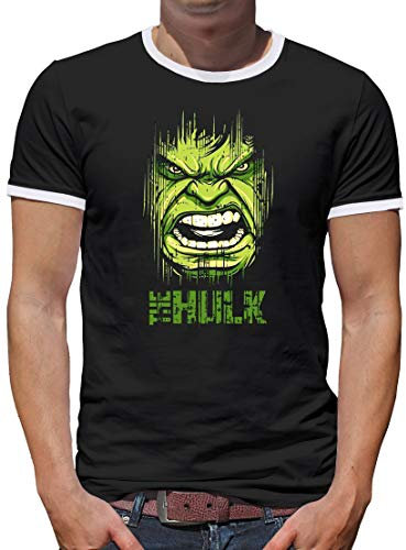 TShirt-People Hulk Face Kontrast T-Shirt Herren XXL Schwarz