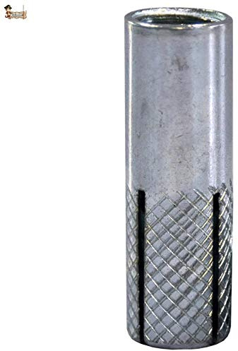 BricoLoco Cheville d'ancrage femelle métallique d'expansion pour matériaux massifs avec filetage métrique intérieur (100, M-12)