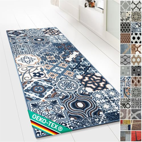 Floordirekt Teppichläufer Newport | Feinschlingen Teppich mit Muster | Läufer für Küche, Flur & Wohnraum | Modernes Design (80 x 250 cm)