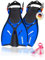 AQUAZON Style Verstellbare Flossen, Schnorchelflossen, Taucherflossen, Schwimmflossen für Kinder und Erwachsene zum Schnorcheln, Schwimmen, Farbe:Blue, Größe:32/37