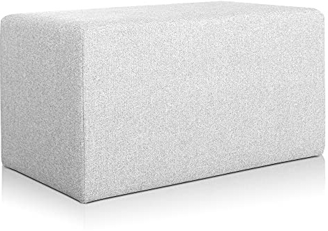 Deshome Pouf poggiapiedi 83x43x44 cm stoffa Idrorepellente: Pouf design moderno per divano soggiorno camera da letto, Puff poggiapiedi, Pouffe salotto Minerva (Grigio)