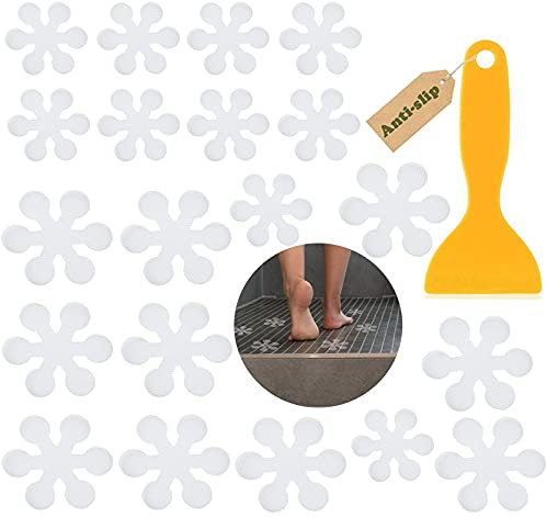 20pz Adesivi antiscivolo doccia per bambini e adulti,per Doccia e Vasca, scale Nastro antiscivolo vasca da bagno trasparente,Adesivi Vasca da Bagno con Autoadesiva,Strisce antiscivolo - φ10cm e 8cm
