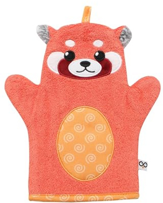 ZOOCCHINI Character Bath Mitt with Soft Lining, Remi the Red Panda