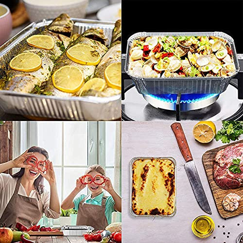 25 Pezzi Vassoio in alluminio, Vassoi di Carta di Alluminio, Barbecue Vassoio Cottura Alluminio, Rettangolo Bacche di gocciolamento in Alluminio per Cucina, Stoccaggio, Congelamento, Riscaldamento,