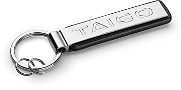 VW Volkswagen 000087010CGYPN Porte-clés avec inscription TAIGO en métal Argenté/noir, argenté, Länge [mm]: 100, Breite [mm]: 45, Höhe [mm]: 3, Moderne